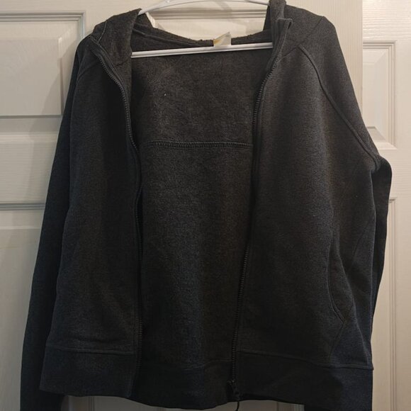 Lole Grey Cropped Zip-Up Hoodie - Size L - Picture 1 of 2